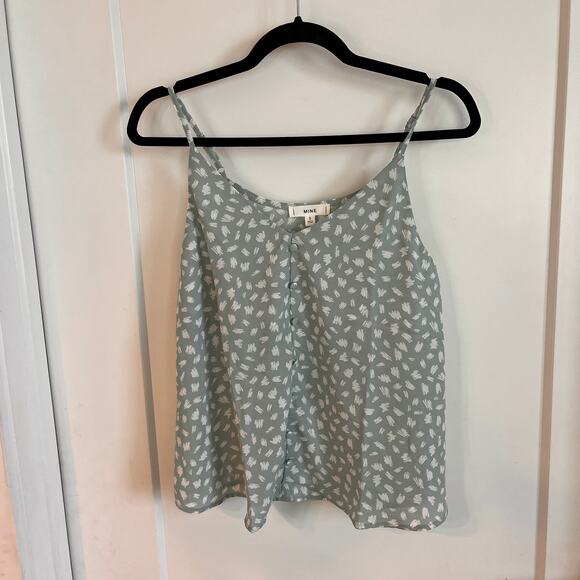 NEW Mine Dusty Mint Spaghetti Strap Tank Top Size Small - Picture 3 of 9